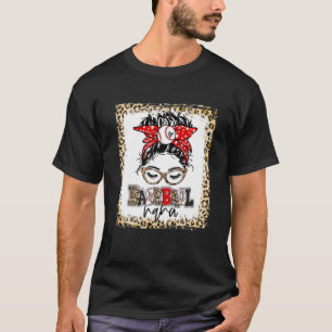 Camiseta Bleached Baseball Nana Messy Bun Game Day Mothers
