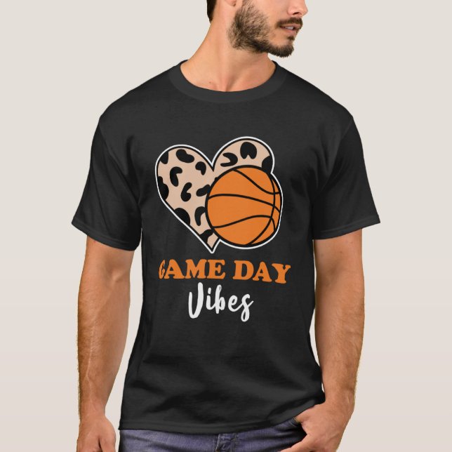 Camiseta Bleached Basketball Game Vibes Basketball Mom Game (Frente)