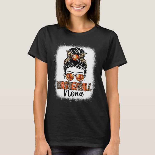 Camiseta Bleached Basketball Nona Leopard Messy Bun Mothers (Frente)