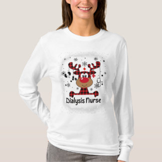 Camiseta Bleached Dialysis Nurse Life Reindeer Christmas 