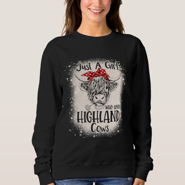Camiseta Bleached Heifer Just a Girl Who Loves Highland Cow (Frente)