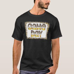 Camiseta Bleached Leopard Softball Game Day Vibes Softball