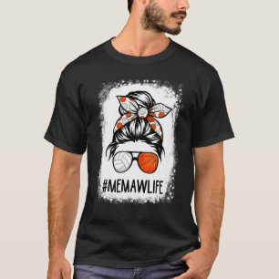Camiseta Bleached Memaw Life Voleibol Baseball Cabelo Mensa
