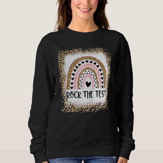 Camiseta Bleached Rock The Test Teacher Day Testing Da (Frente)