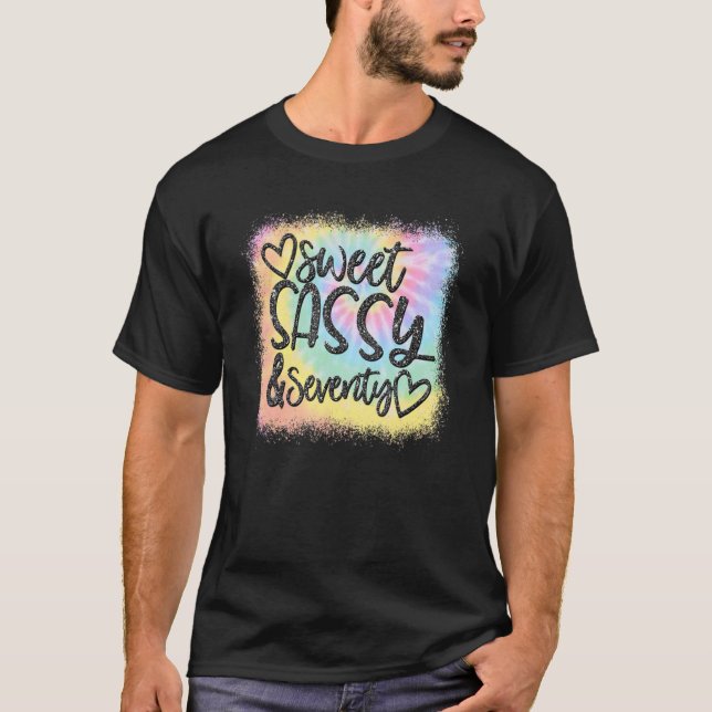 Camiseta Bleached Sassy e setenta mulheres 70 Birthd (Frente)