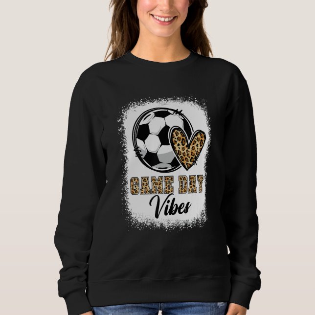 Camiseta Bleached Soccer Game Day Vibes Soccer Mom Game Day (Frente)