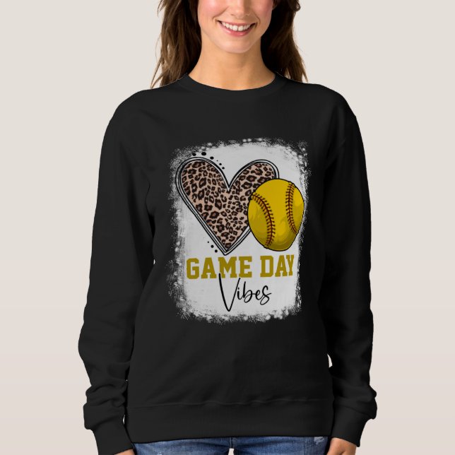 Camiseta Bleached Softball Game Day Vibes Softball Mom Moth (Frente)