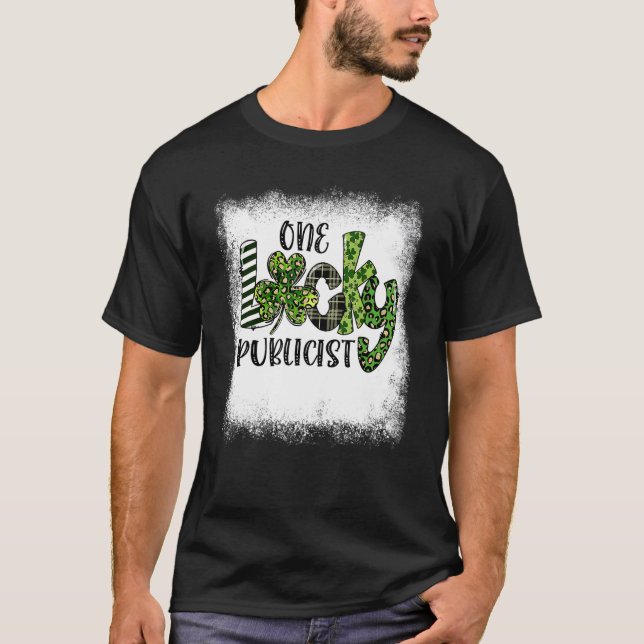 Camiseta Bleached St Patricks Day Leopard One Lucky Publici (Frente)
