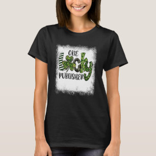 Camiseta Bleached St Patricks Day Leopard One Lucky Publish