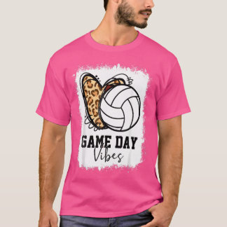 Camiseta Bleached Volleyball Game Day Vibes Volleyball Mom 