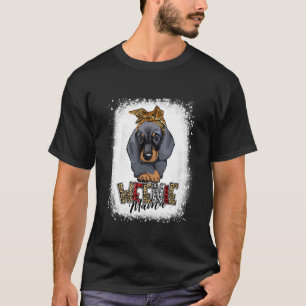 Camiseta Bleached Weenie Mama Leopard Dachshund Mãe