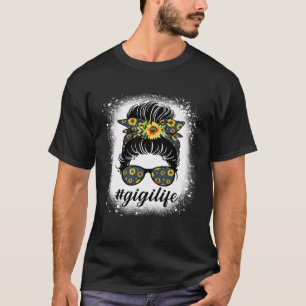 Camiseta Bleaches Gigi Life Messaging Hair Bun Sunflower Mã
