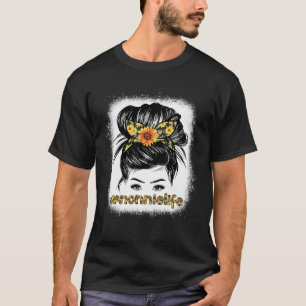 Camiseta Bleaches Nonnie Messy Hair Bun Sunflower Mulheres
