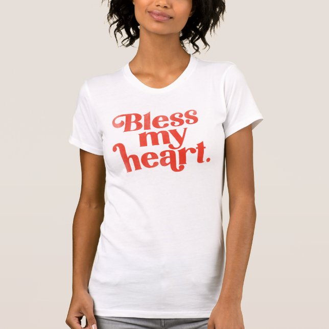 Camiseta "Bless My Heart" Típica Vermelha e Engraçada (Frente)