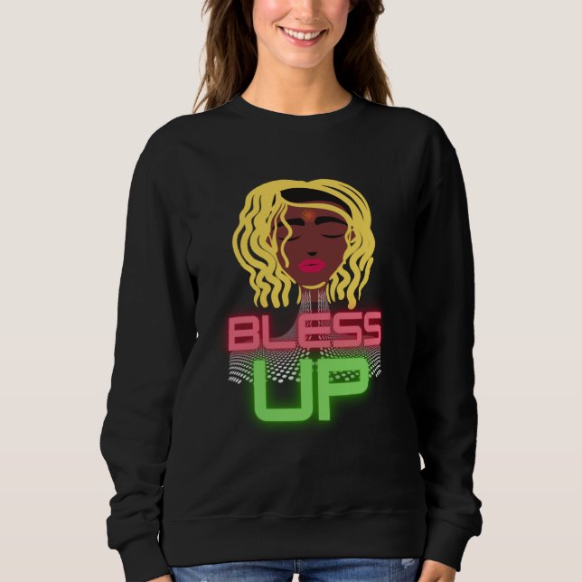 Camiseta Bless Up Queen  Melanin African American Classy Wo (Frente)