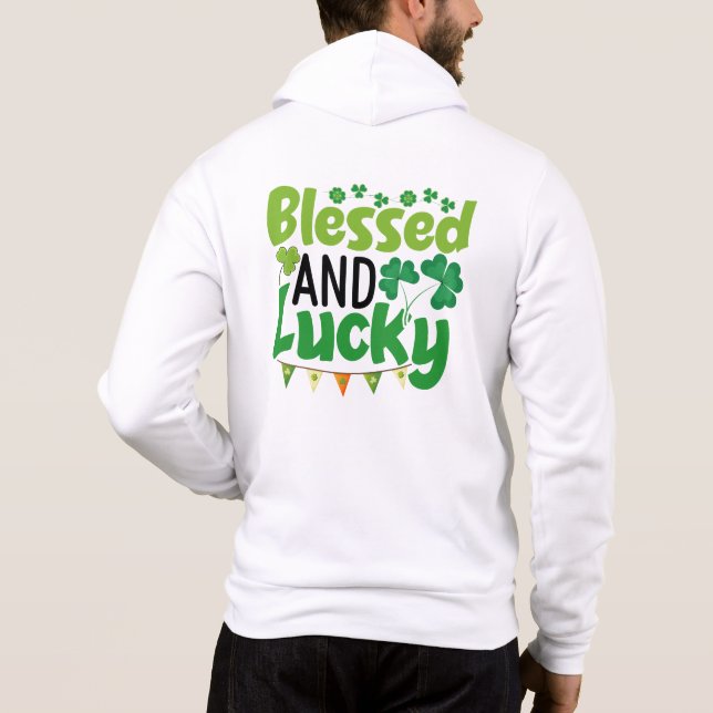 Camiseta Blessed And Lucky St. Patrick’s Day Design-61103 (Verso)