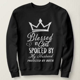 Camiseta Blessed by God Spoiled by My Husband Christian Quo