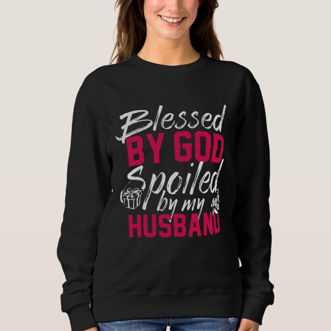 Camiseta Blessed By God Spoiled By My Husband Protected by  (Frente)