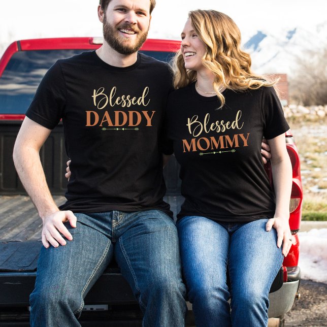 Camiseta Blessed Daddy | Matching Family Christian Dad Tee (Criador carregado)