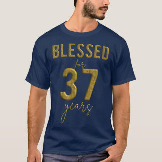 Camiseta Blessed For 37 Years Old 37th Birthday Christmas W