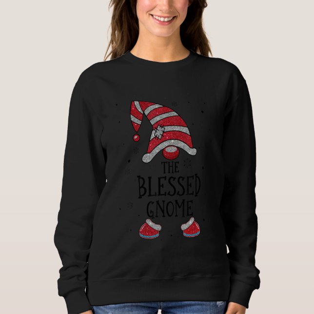 Camiseta Blessed Gnome Buffalo Plaid Matching Christmas 202 (Frente)
