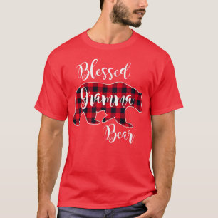 Camiseta Blessed Gramma Bear Red Buffalo Check Plaid Fun Gr