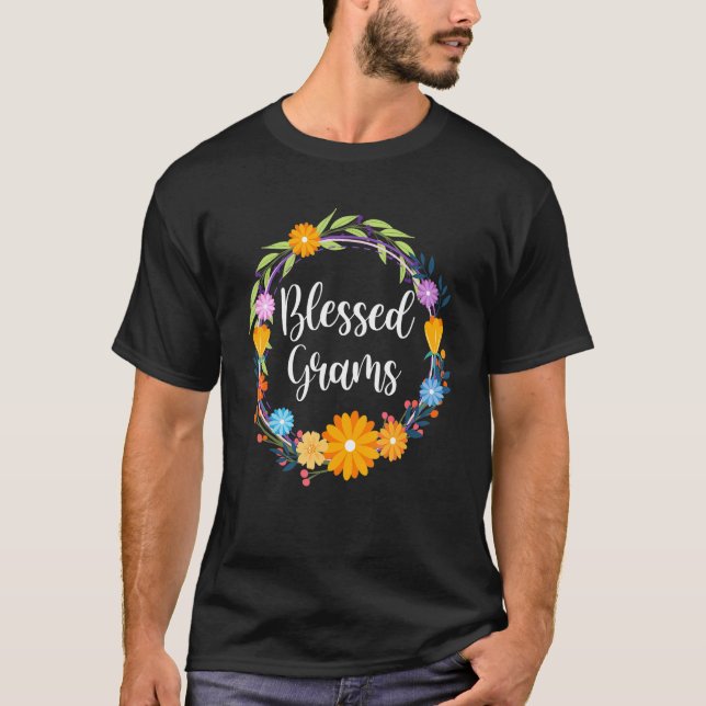 Camiseta Blessed Grams Shirt Grandma Mothers Day Thanksgivi (Frente)