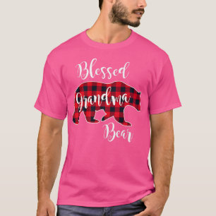 Camiseta Blessed Grandma Bear Red Buffalo Check Plaid Grand