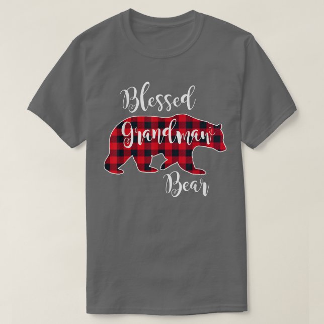 Camiseta Blessed Grandmaw Bear Red Buffalo Check Plaid Gran (Frente do Design)