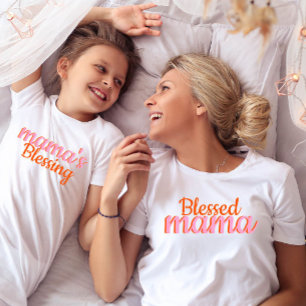 Camiseta Blessed mama escrita moderna Dia das Mães