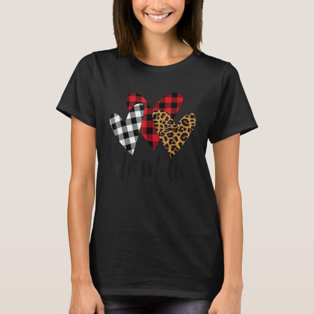 Camiseta Blessed mamaw leopard Buffalo Plaid mamaw   (Frente)