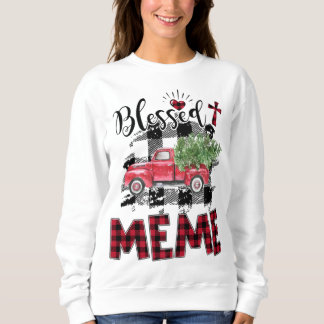 Camiseta Blessed Meme Red plaid Christmas
