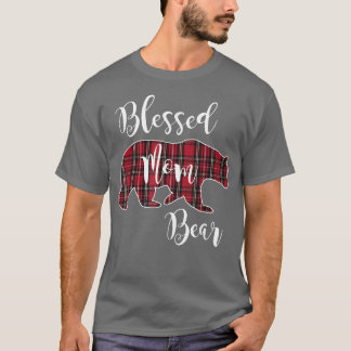 Camiseta Blessed Mom Bear Buffalo Check Plaid Pattern Mama 