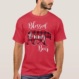 Camiseta Blessed Mommy Bear Buffalo Check Plaid Pattern Mam