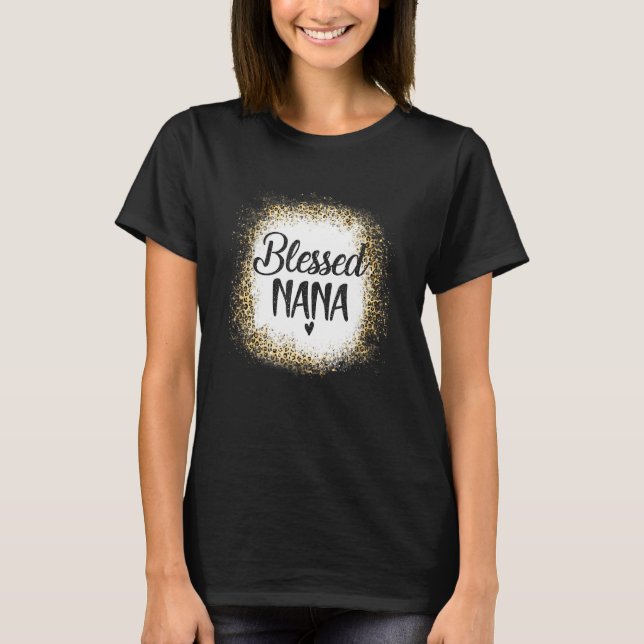 Camiseta Blessed Nana Leopard    Best Mom Ever  Mother's Da (Frente)
