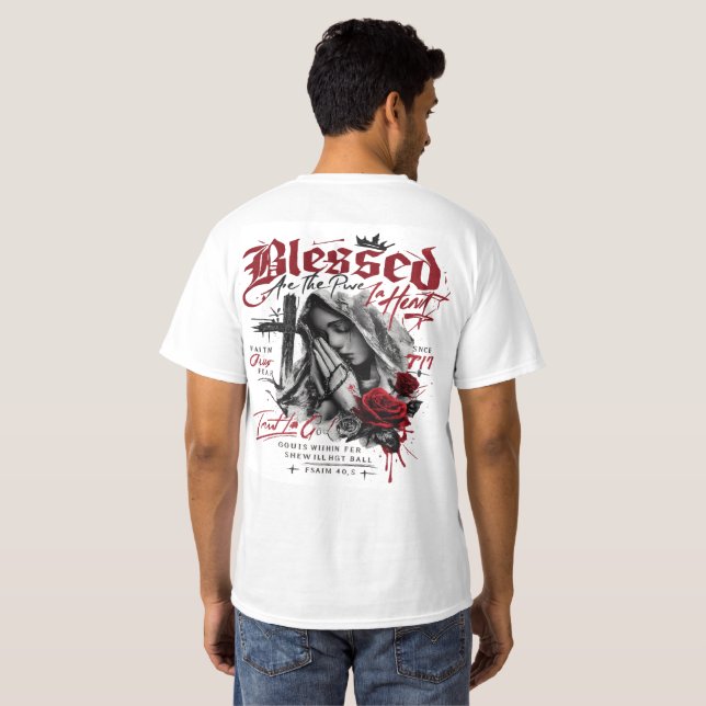 Camiseta Blessed Pray For Me Christian Faith Graphic  (Parte Traseira Completa)