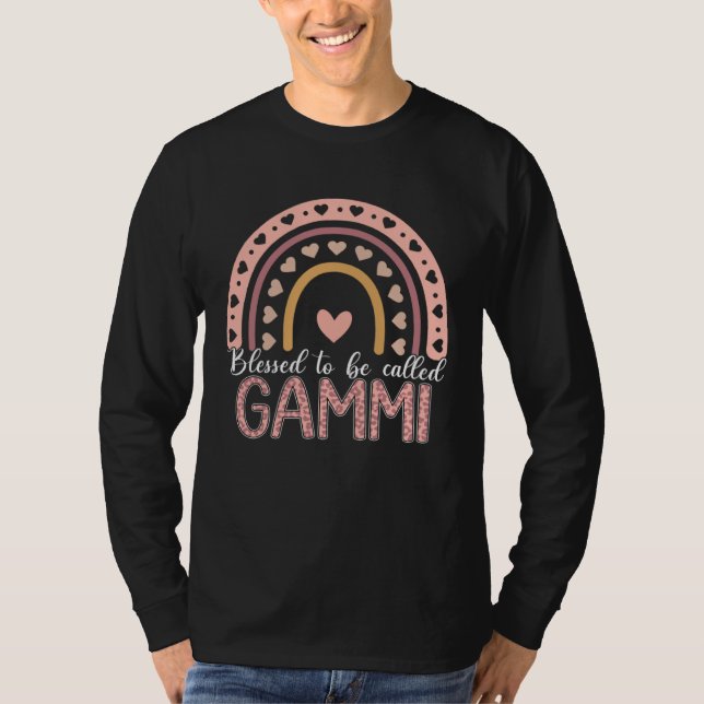 Camiseta Blessed To Be Called Gammi Leopard Rainbow Cute Mo (Frente)
