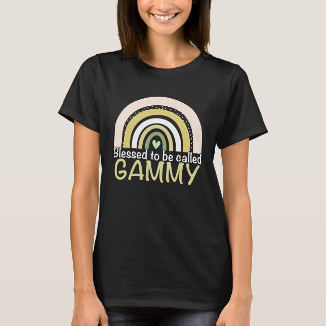 Camiseta Blessed To Be Called Gammy Boho Rainbow Mother s D (Frente)