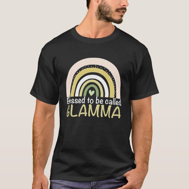 Camiseta Blessed To Be Called Glamma Boho Rainbow Mother s  (Frente)