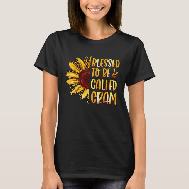 Camiseta Blessed To Be Called Gram Cute Sunflower Mothers D (Frente)