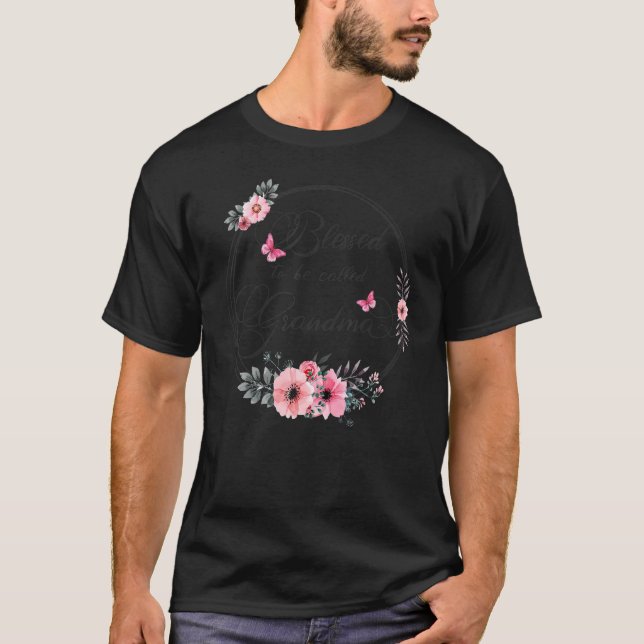 Camiseta Blessed To Be Called Grandma  Women Floral Decorat (Frente)