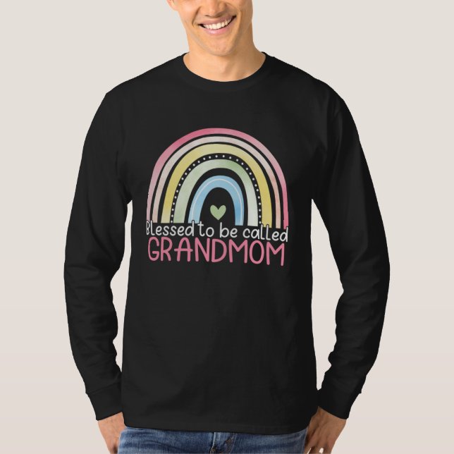 Camiseta Blessed To Be Called Grandmom Rainbow Happy Mother (Frente)