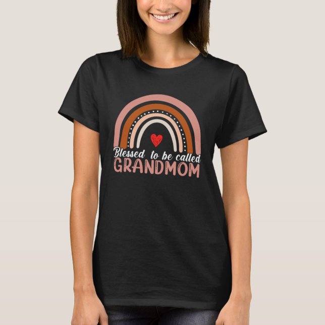 Camiseta Blessed To Be Called Grandmom Rainbow Women Mother (Frente)