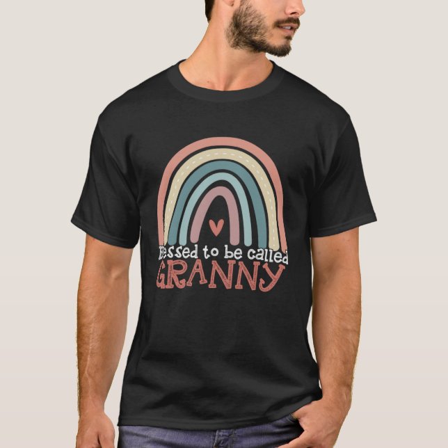 Camiseta Blessed To Be Called Granny Boho Rainbow Mothers D (Frente)