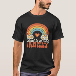 Camiseta Blessed To Be Called Granny Groovy Rainbow Mothers