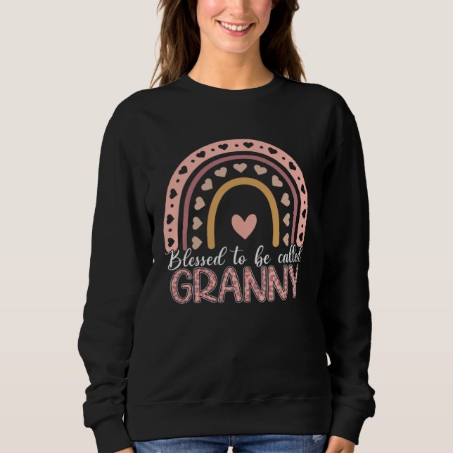 Camiseta Blessed To Be Called Granny Leopard Rainbow Cute M (Frente)