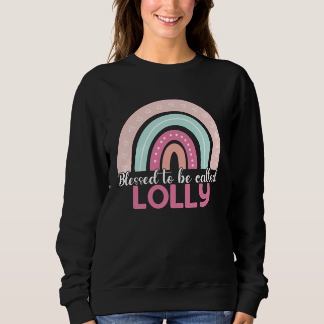 Camiseta Blessed To Be Called Lolly Rainbow Mothers Day Mom (Frente)