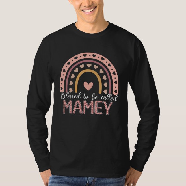 Camiseta Blessed To Be Called Mamey Leopard Rainbow Cute Mo (Frente)