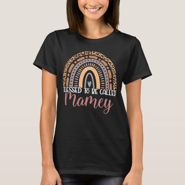 Camiseta Blessed To Be Called Mamey Rainbow Leopard Mamey W (Frente)
