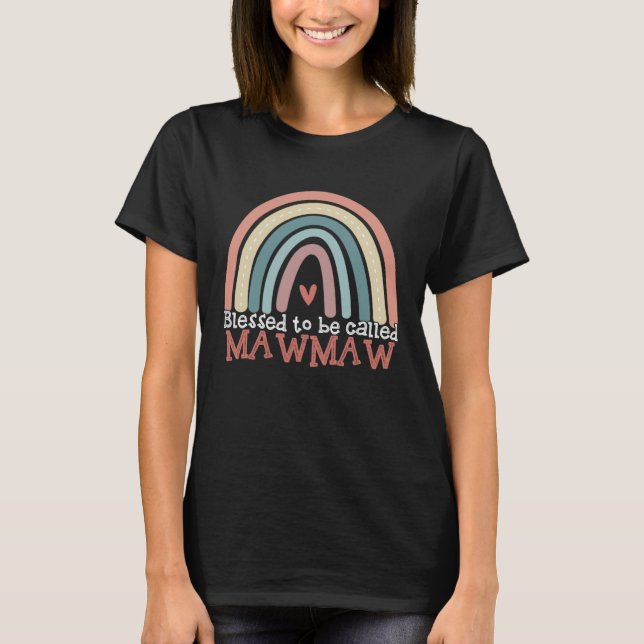 Camiseta Blessed To Be Called Mawmaw Boho Rainbow Mothers D (Frente)